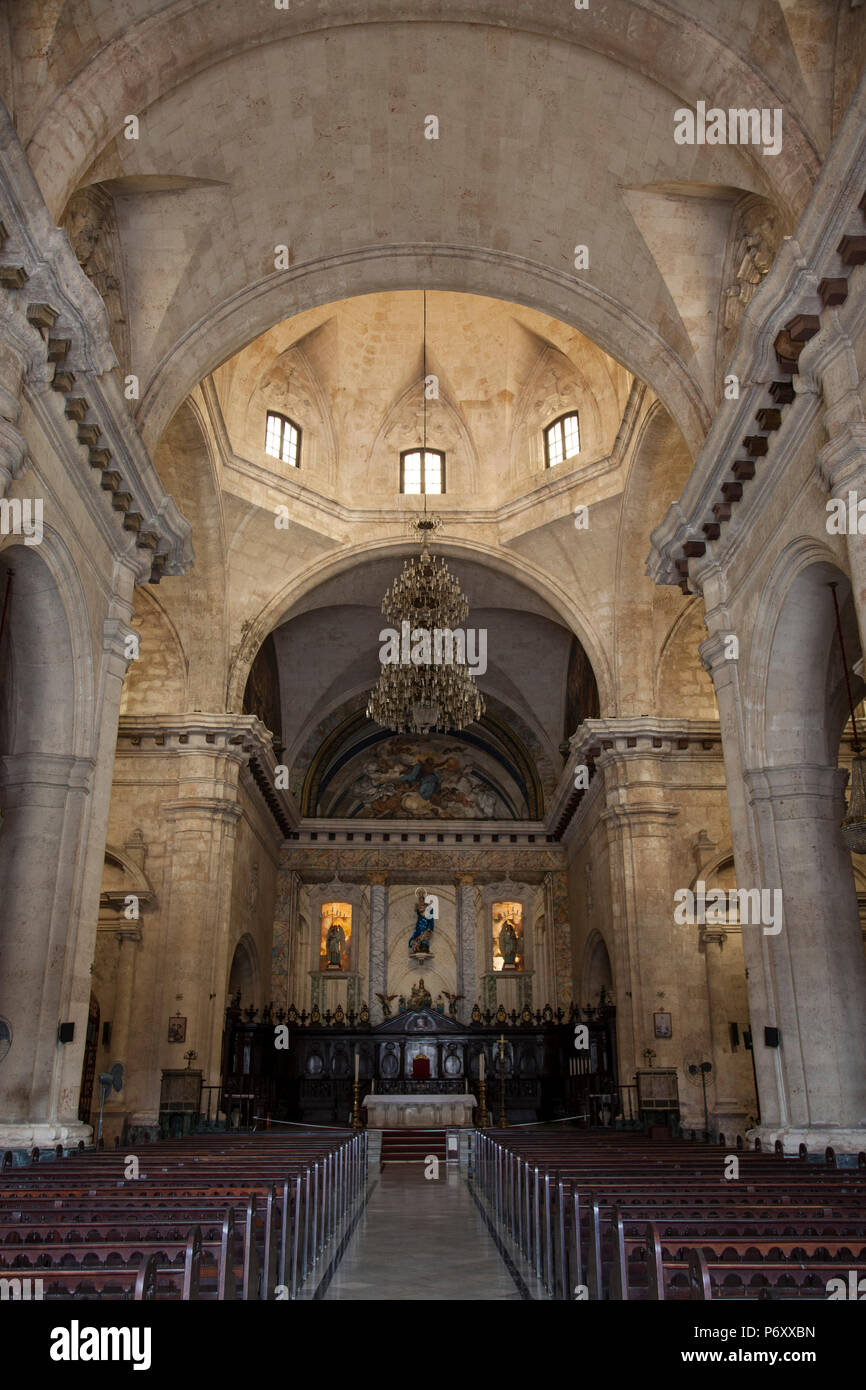 Die Catedral de la Habana, Plaza de la Catedral, Habana Vieja, Havanna, Kuba Stockfoto