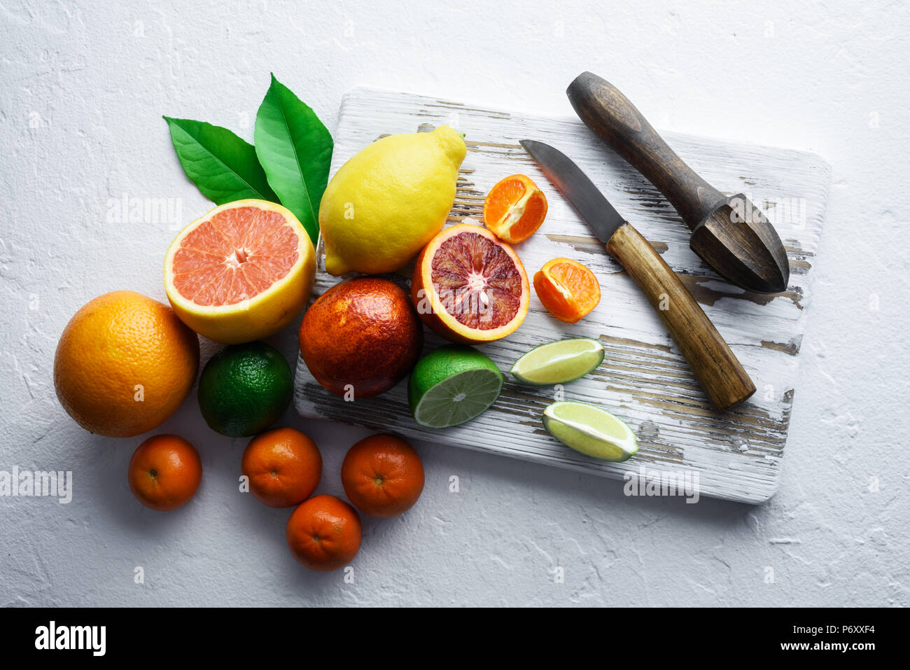 Mix aus verschiedenen Zitrusfrüchten closeup Stockfoto