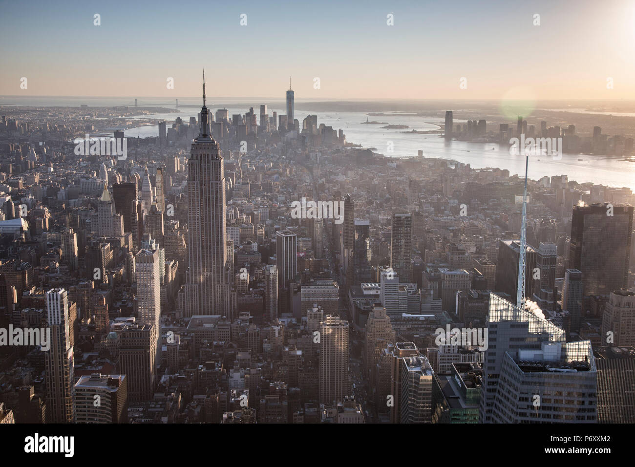 Luftaufnahme über Midtown Manhattan, New York City, USA Stockfoto