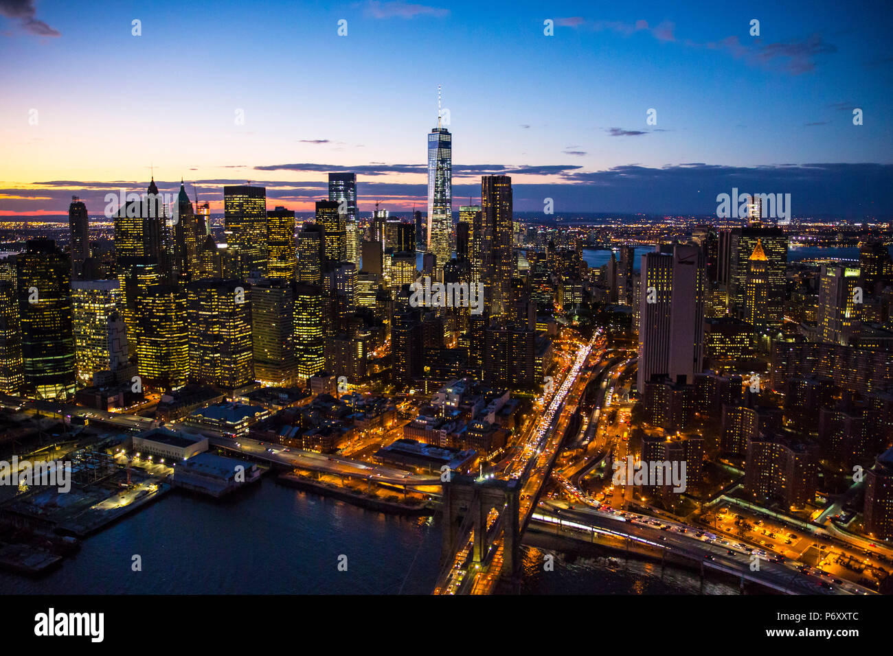 Blick auf die Innenstadt von Manhattan, New York City, USA Stockfoto