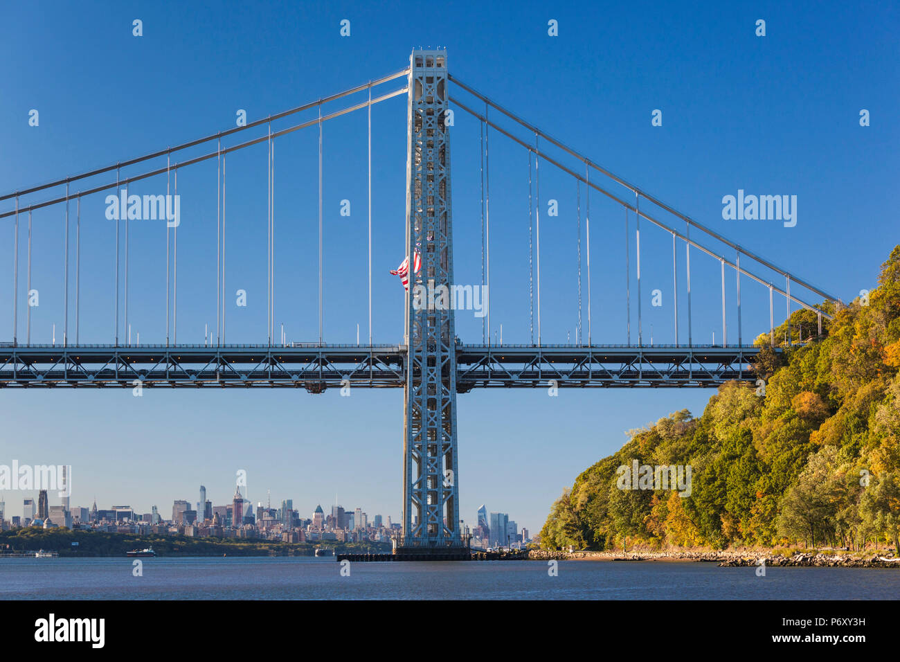 USA, New York, New York City, die George Washington Bridge, morgen Stockfoto