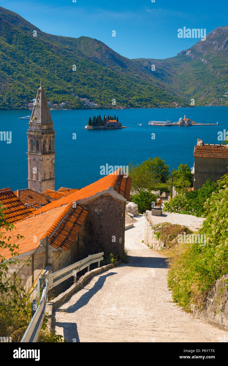 Montenegro, Bucht von Kotor, Perast Stockfoto