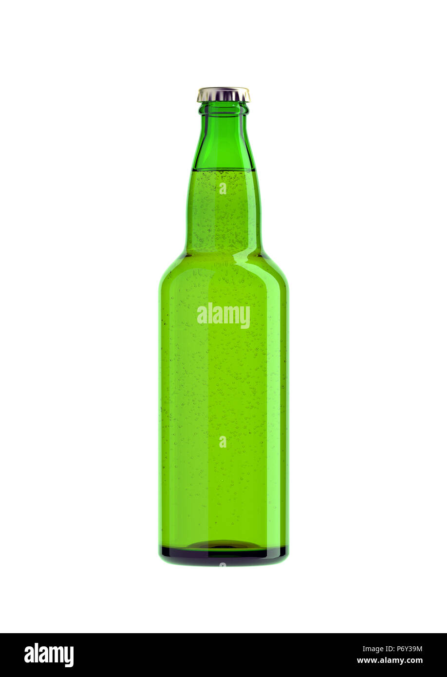 Bier Flasche isoliert auf Weiss. Stockfoto