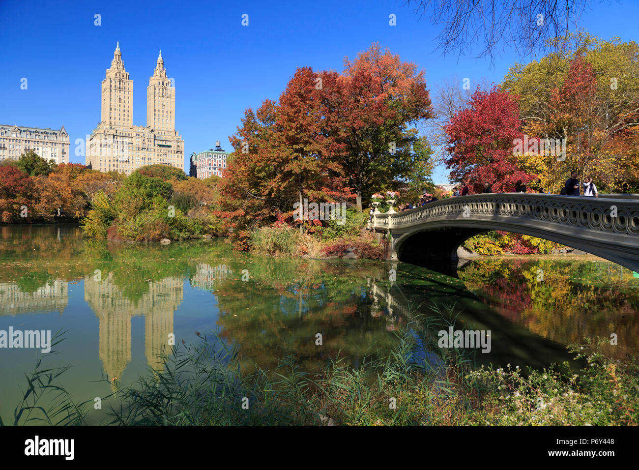 USA, New York City, Manhattan, Central Park, Bogenbrücke Stockfoto