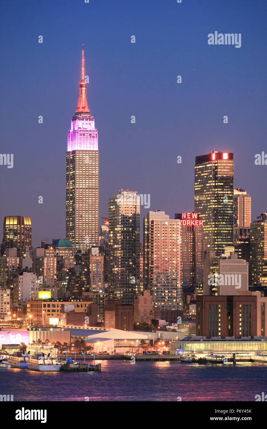 USA, New York, New York City, Manhattan Skyline aus New Jersey Stockfoto