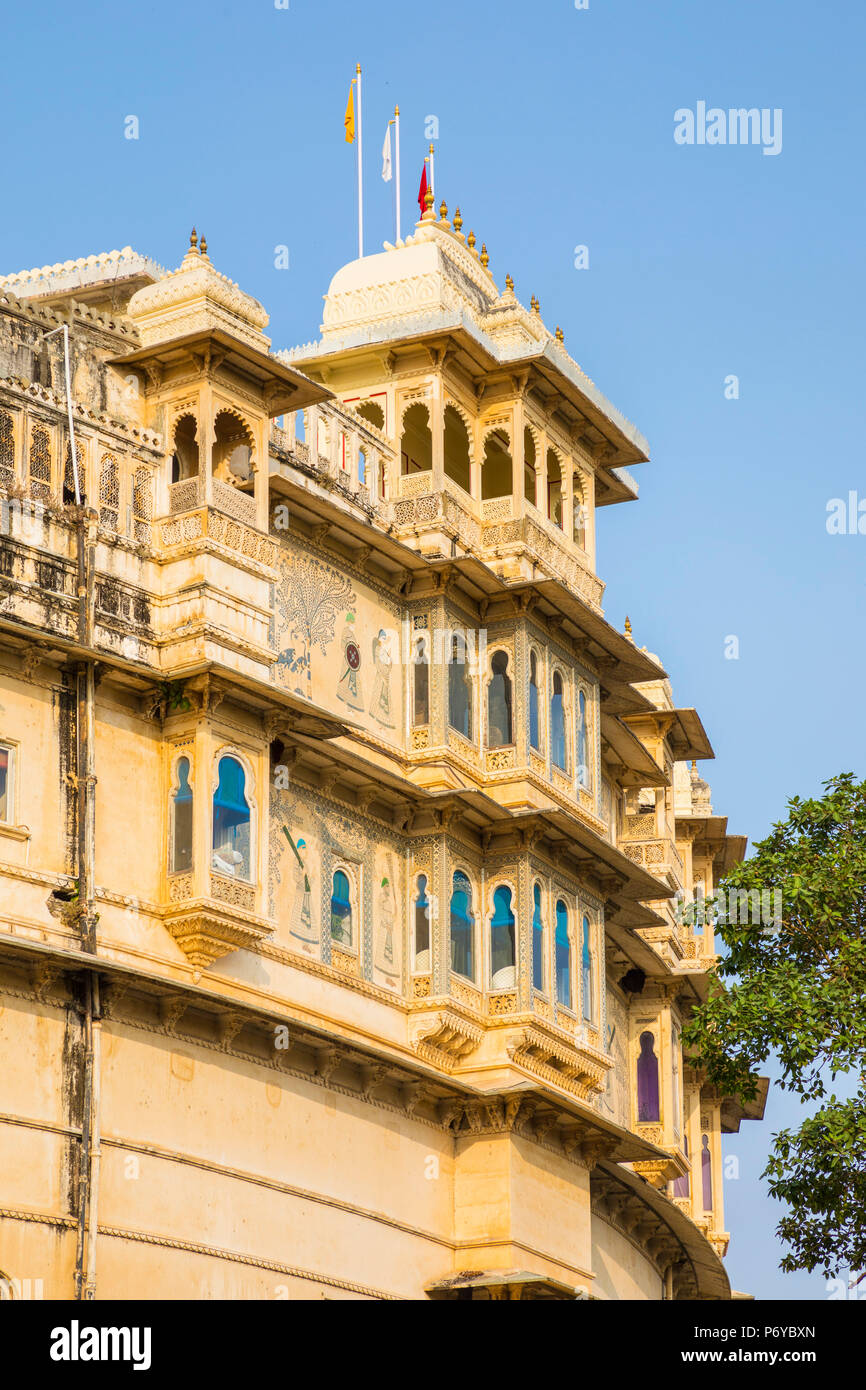 Shiv Niwas Hotel, City Palace, Udaipur, Rajasthan, Indien Stockfoto