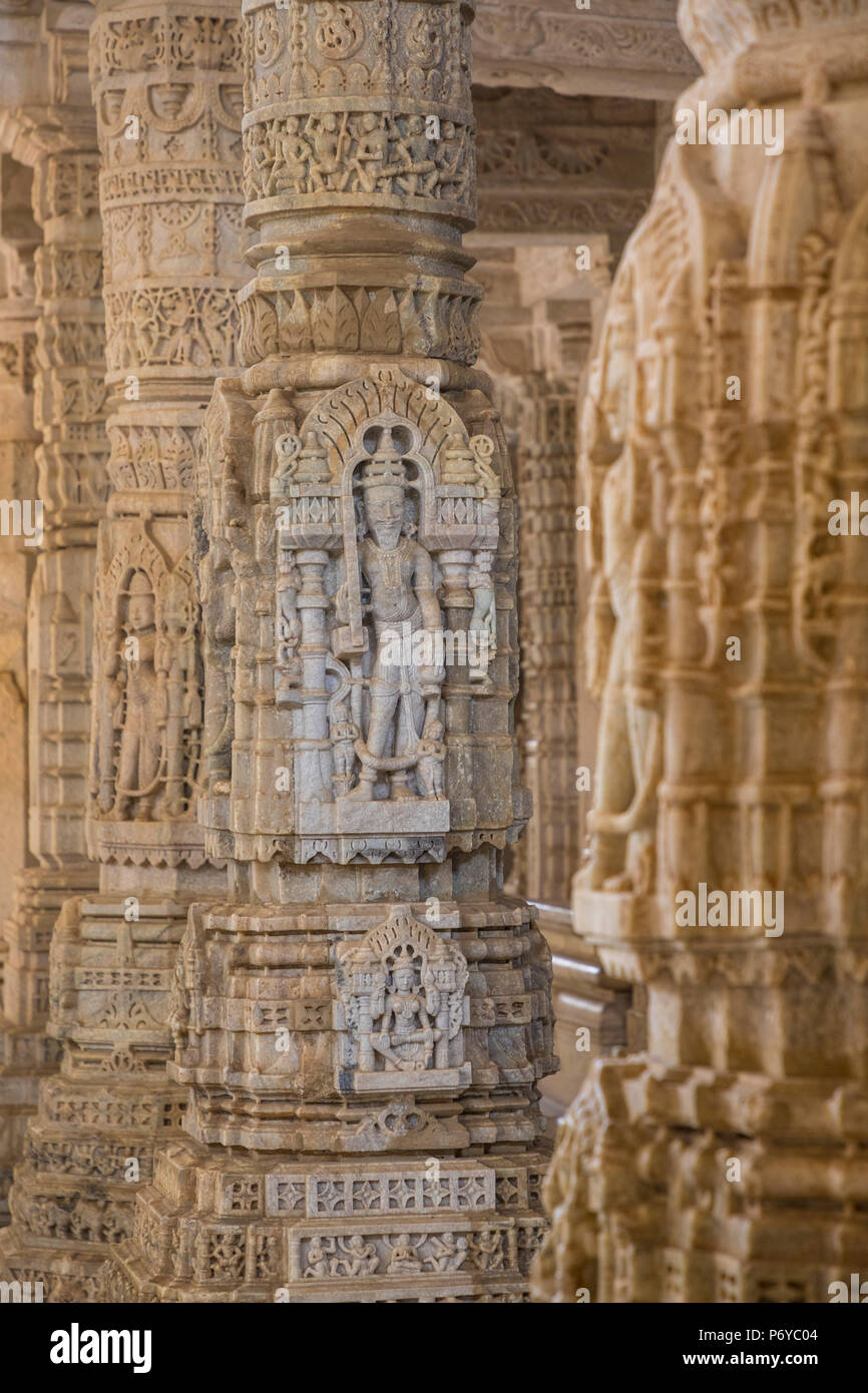 Jain-Tempel in Ranakpur, Rajasthan, Indien Stockfoto