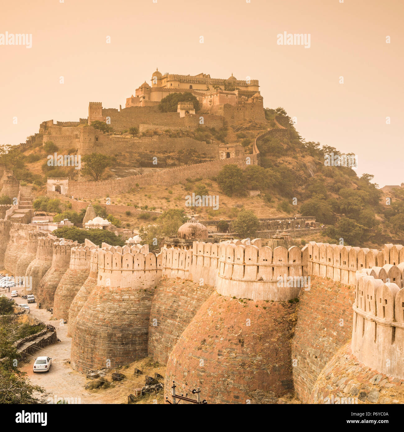 Kumbhalgarh fort (UNESCO Weltkulturerbe), Rajasthan, Indien Stockfoto