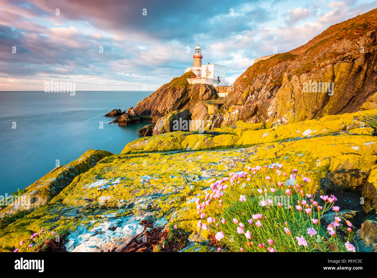 Baily Lighthouse, Howth, County Dublin, Irland, Europa. Stockfoto