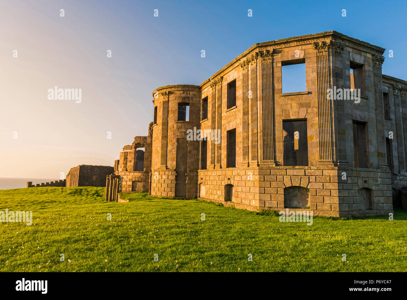 Abfahrt Burg, Castlerock, County Antrim, Ulster, Nordirland, Vereinigtes Königreich. Stockfoto