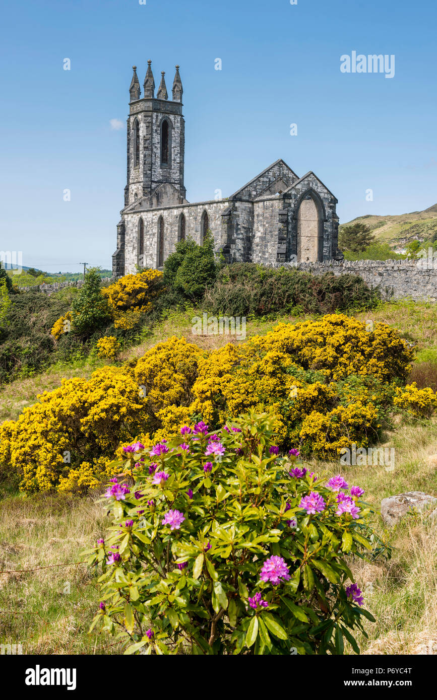 Dunlewy (dunlewey) Alte Kirche, vergiftete Glen, County Donegal, Ulster, Irland, Europa. Stockfoto