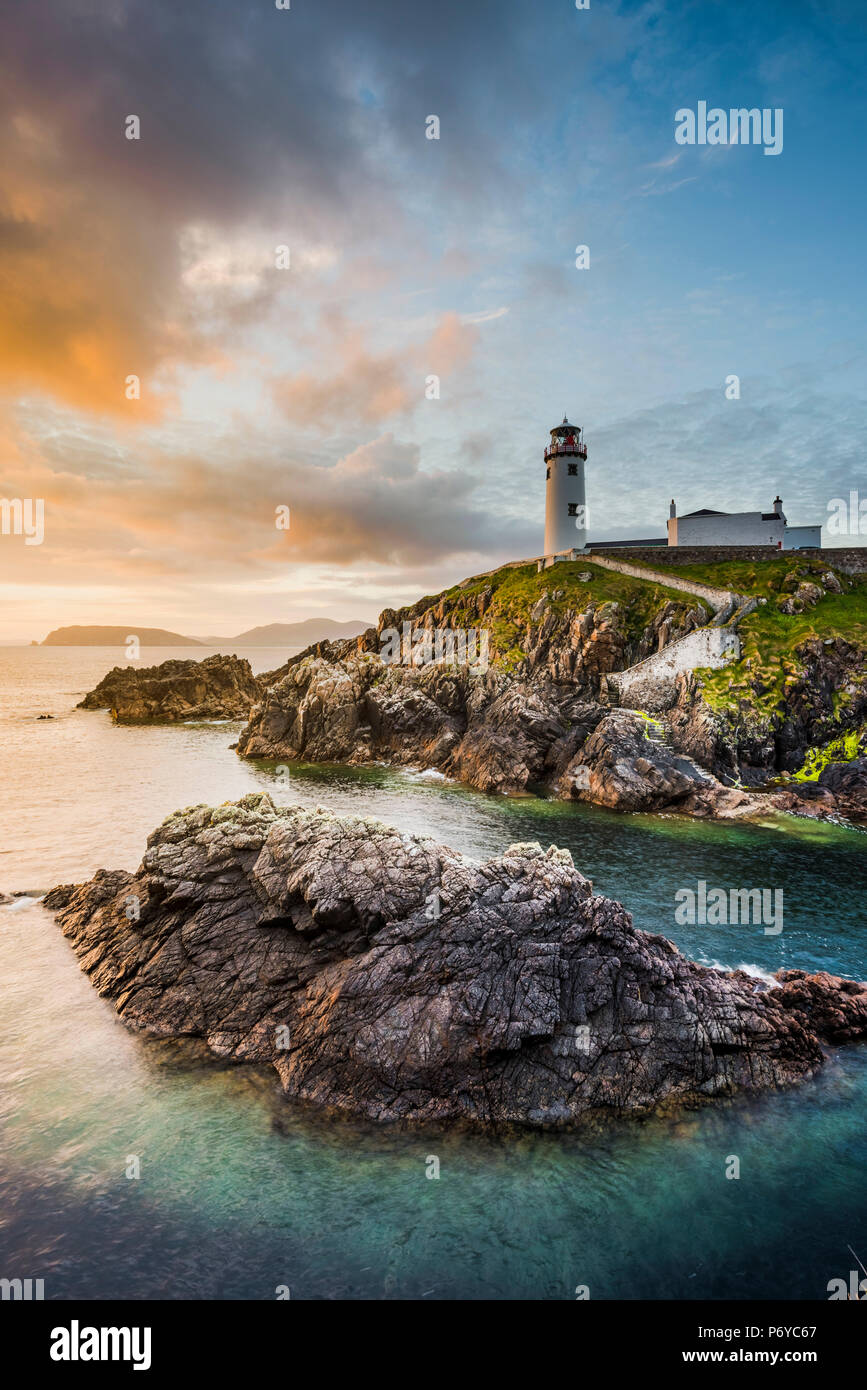 Fanad Head Lighthouse, County Donegal, Ulster Region, Republik Irland, Europa. Stockfoto