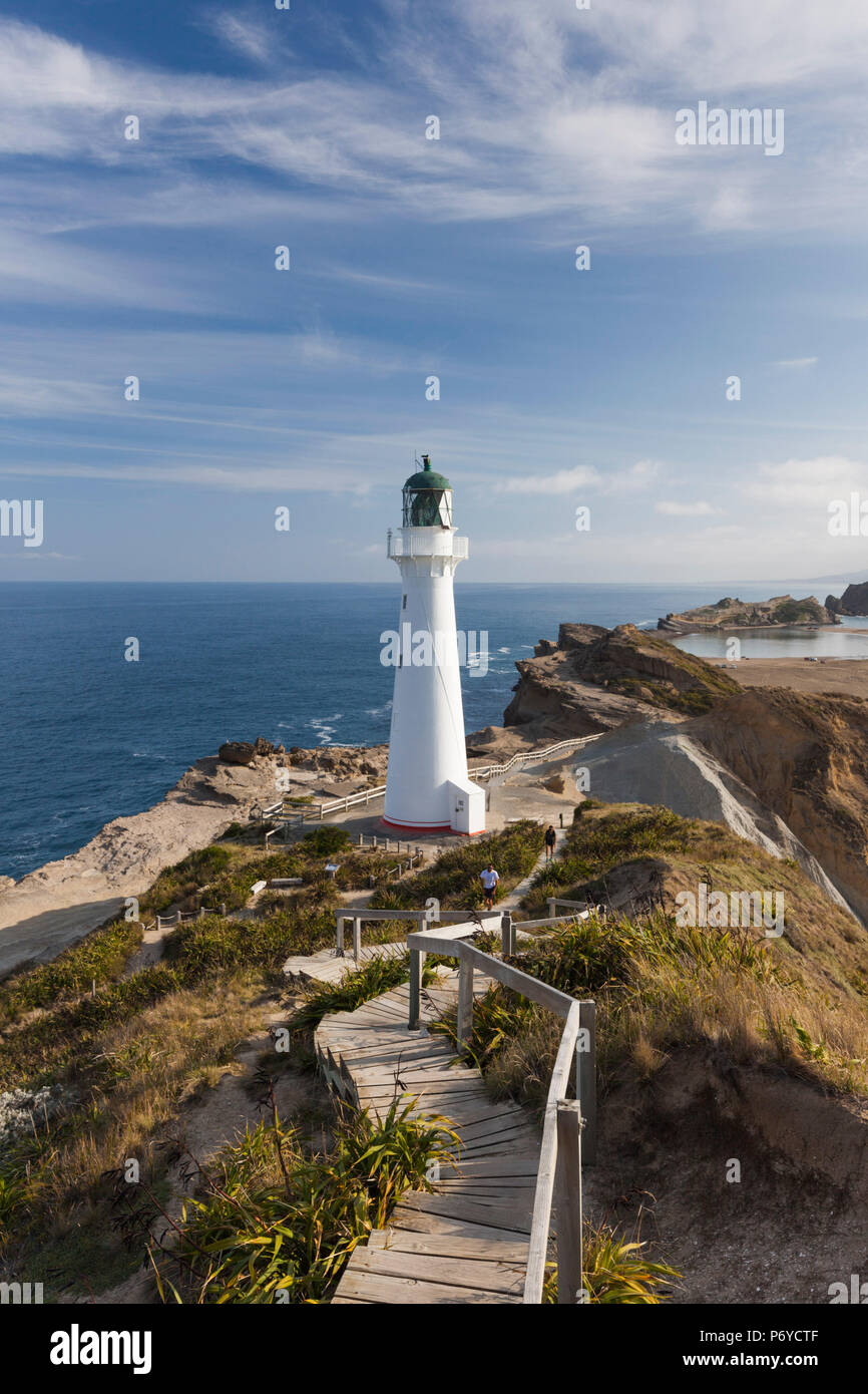 Neuseeland, Nordinsel, Castlepoint, Castlepoint Leuchtturm Stockfoto