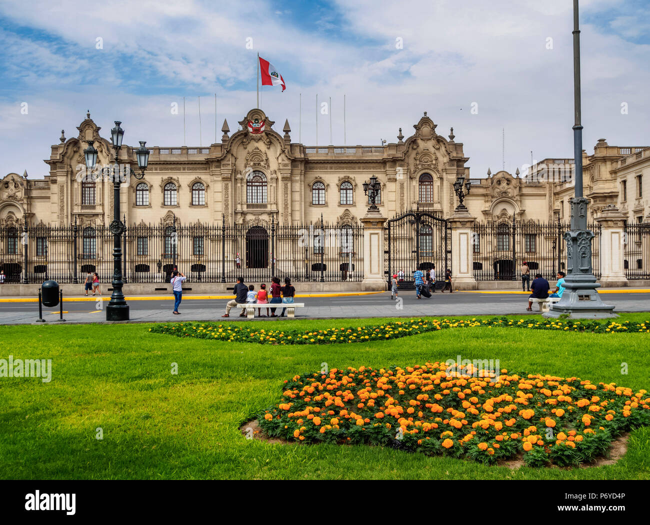 Regierung Palace, Plaza de Armas, Lima, Peru Stockfoto