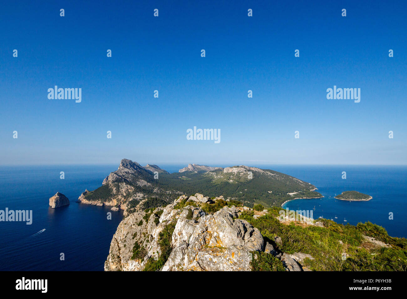 Formentor, Seascape, Serra de Tramuntana, Mallorca Spanien Weltkulturerbe der UNESCO Stockfoto