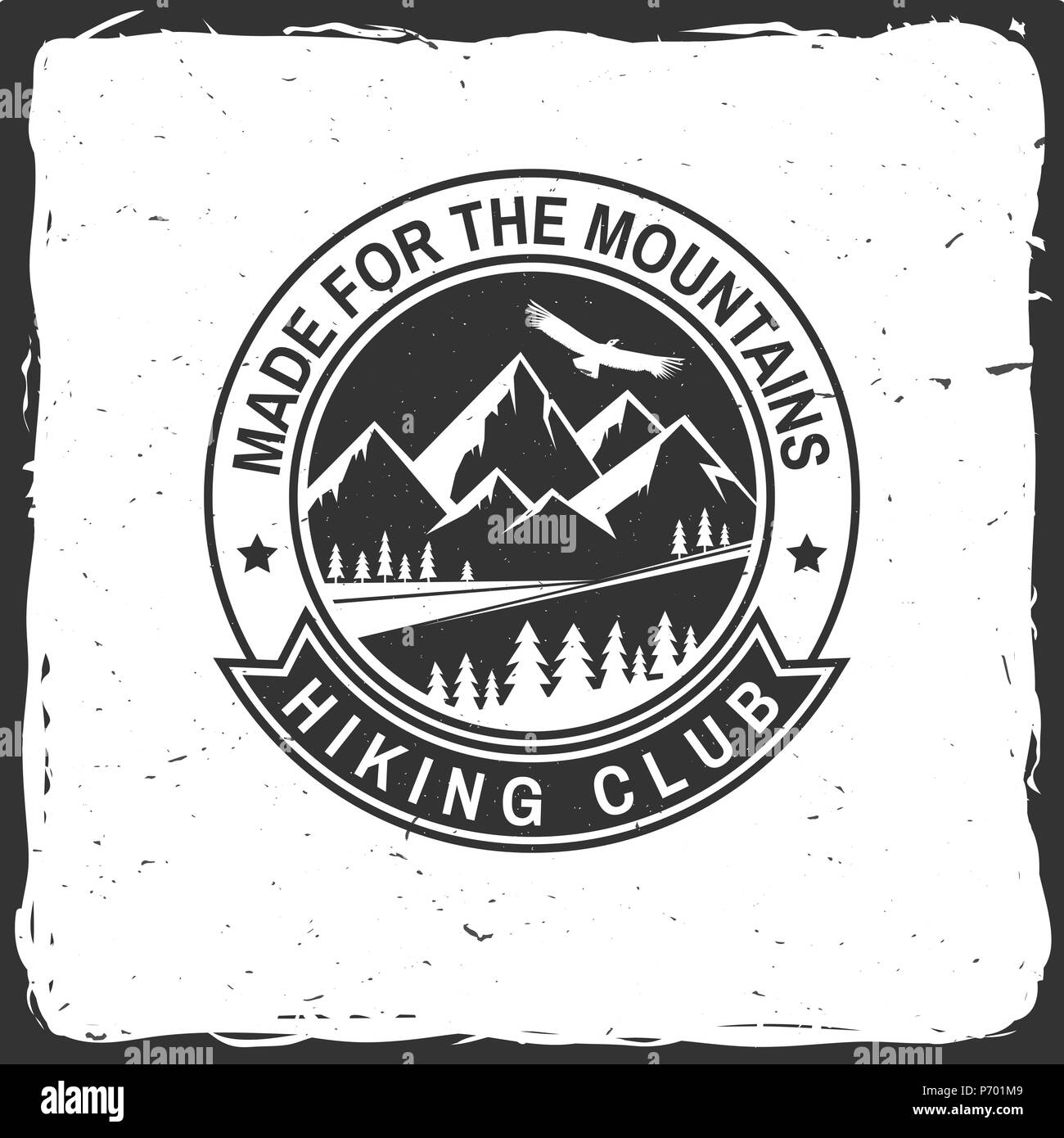 Für den Berg gemacht. Wandern club Design. Berge Ähnliche typografische Anführungszeichen. Vector Illustration. Konzept für Hemd oder Logo, Print, Stempel. Stock Vektor
