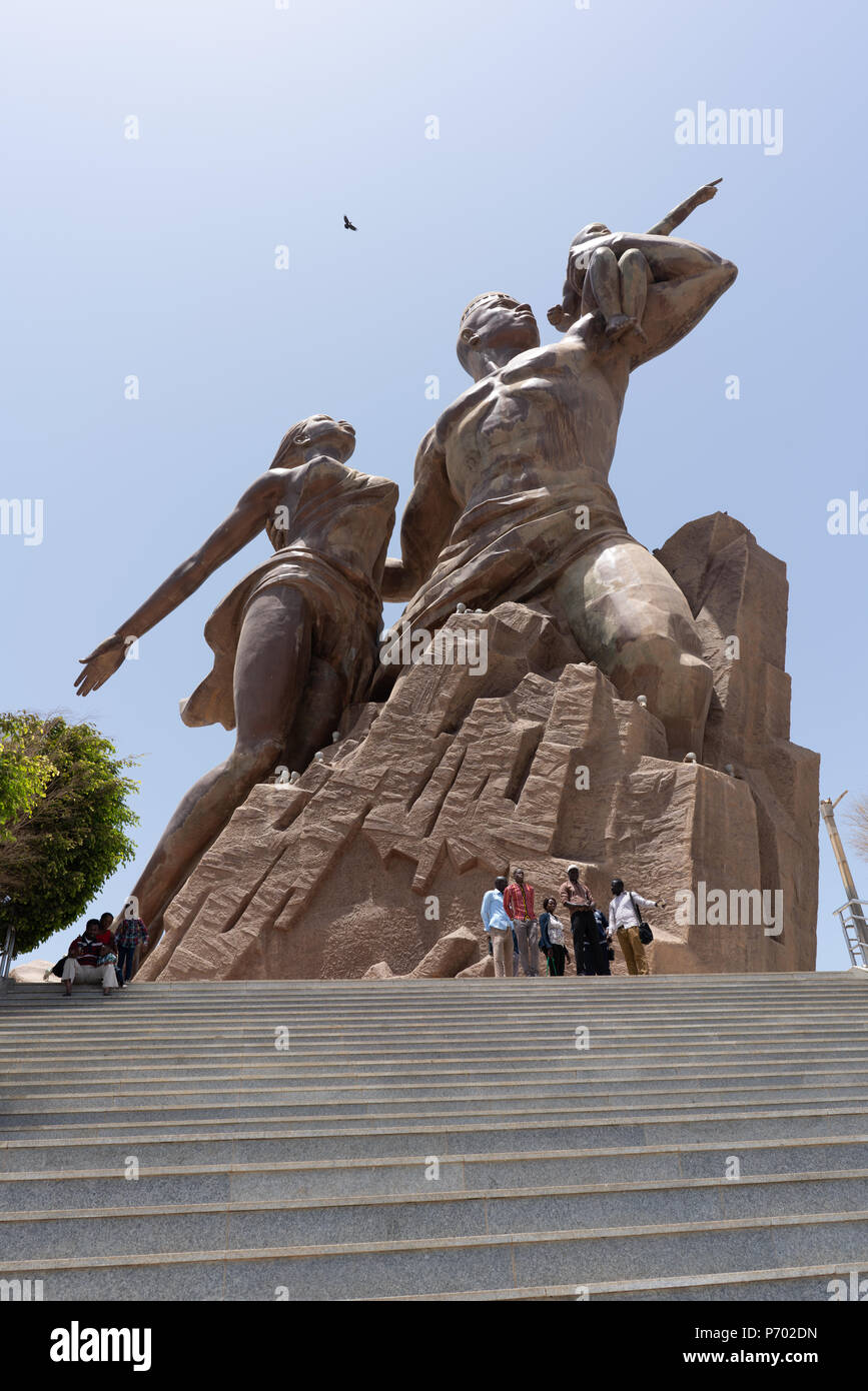 Statue zu Unabhängigkeit, Dakar, Senegal Stockfoto