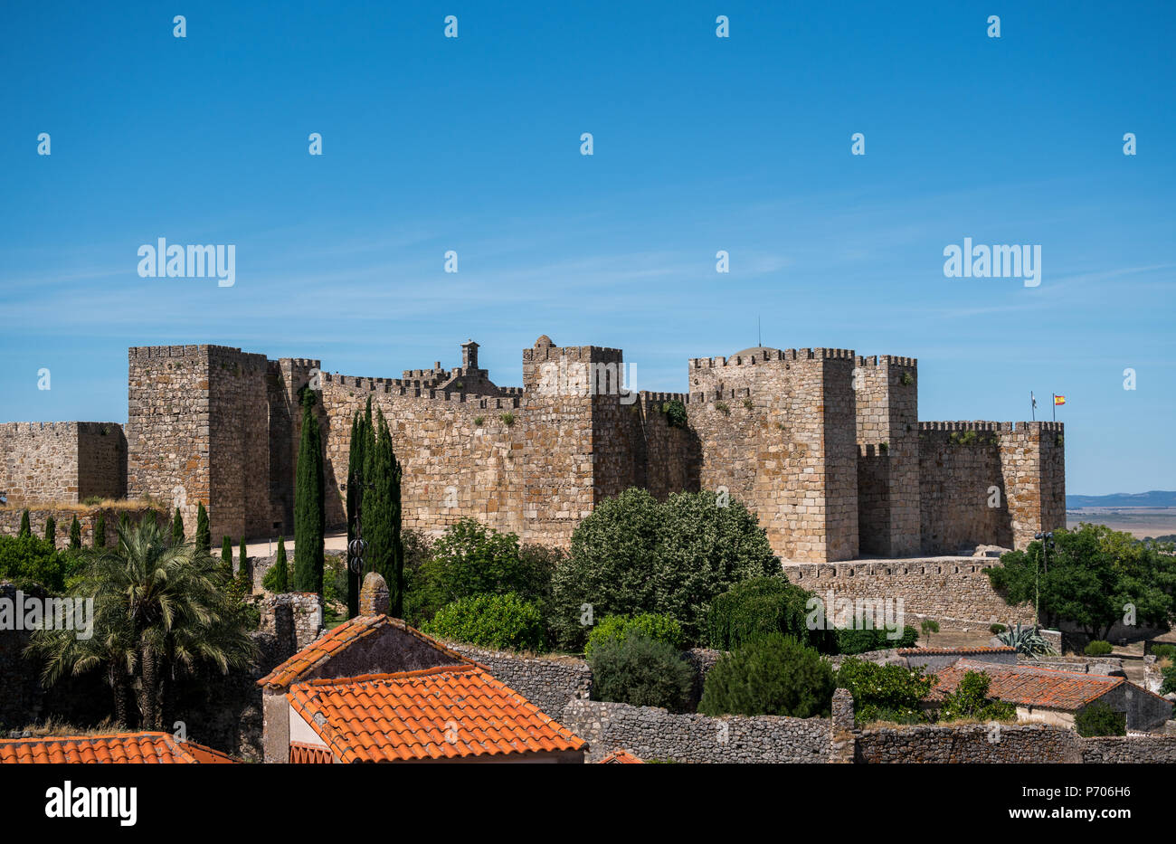 Schloss von Trujillo (Castillo árabe), Extremadura, Spanien, im IX-XII Jh. Stockfoto