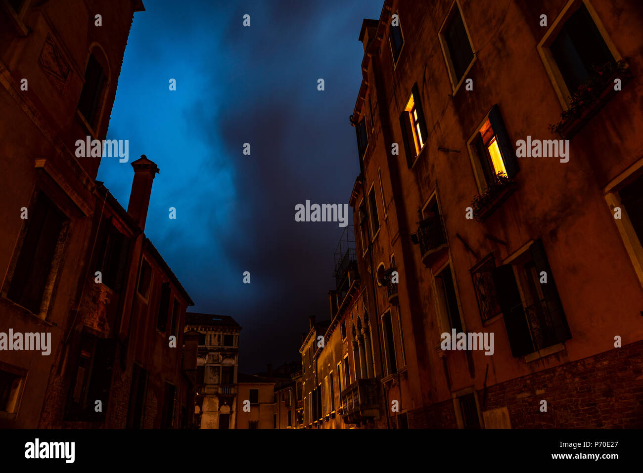 Thunder storn, Venedig Italien, während der Frühling genommen. Stockfoto