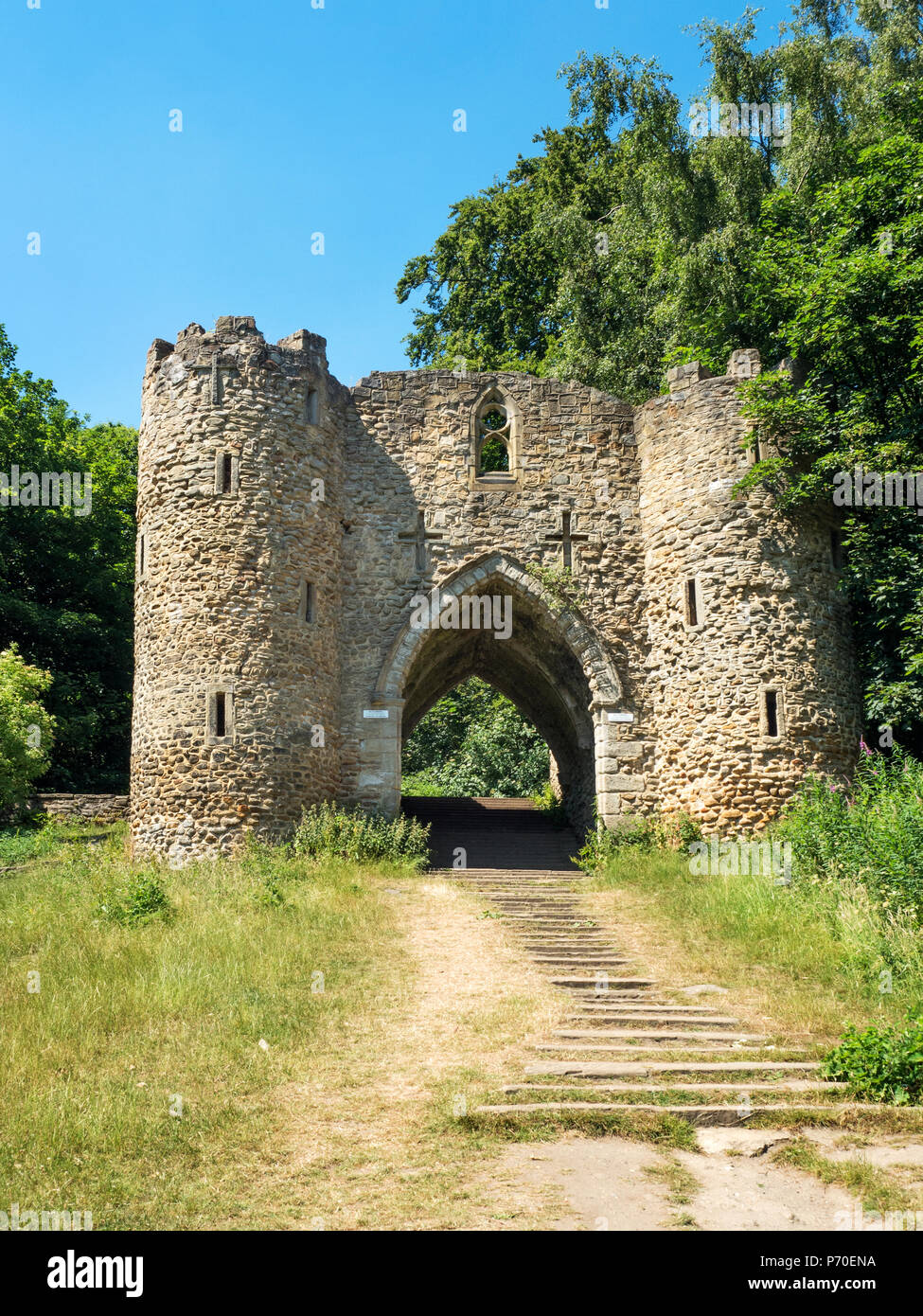 Sham Castle bei Roundhay Park Roundhay Leeds West Yorkshire England Stockfoto