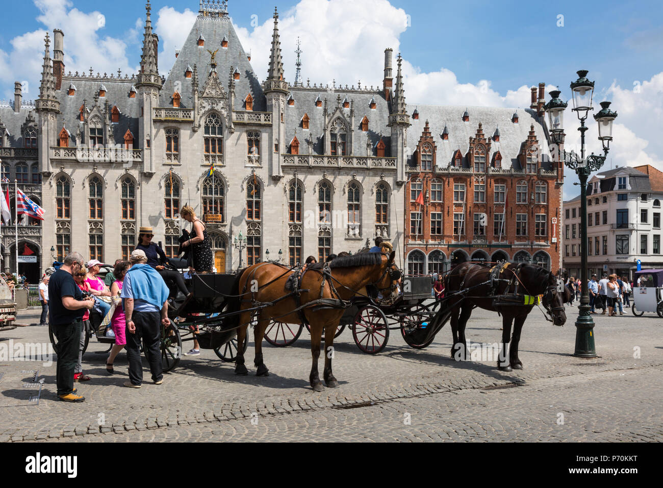 Reiten und Kutschfahrten für Touristen, Brügge, Belgien Stockfoto