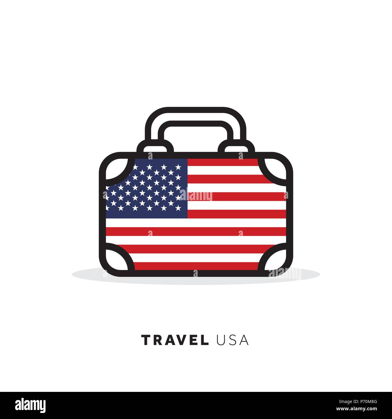 USA Travel Concept. Koffer vektor Icon mit nationalen Flagge  Stock-Vektorgrafik - Alamy