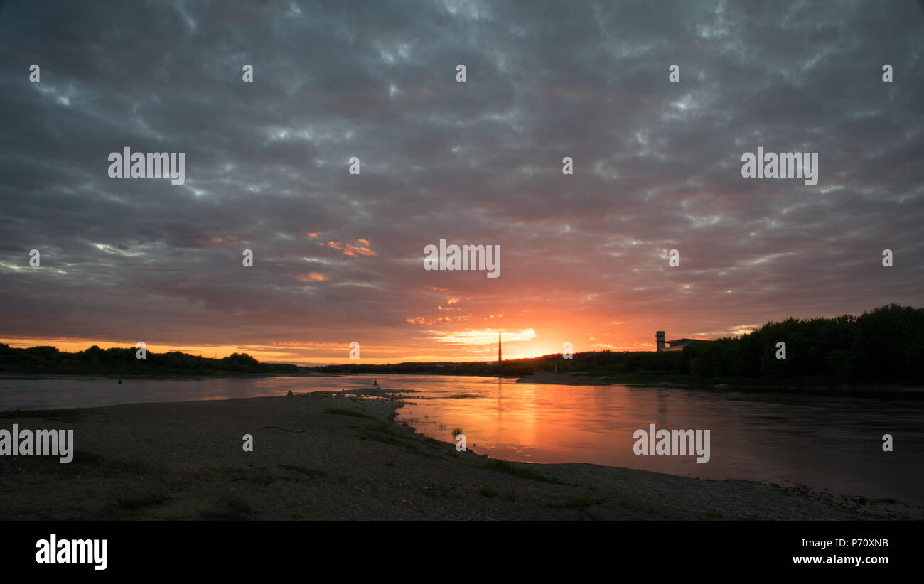 Sonnenuntergang in der Stadt Kaunas, Litauen. Stockfoto