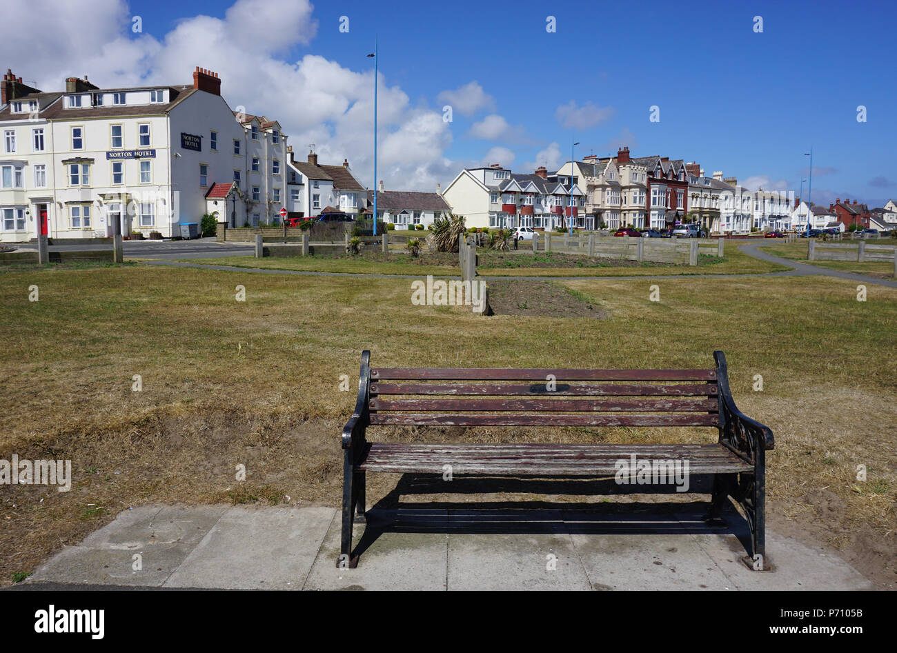 Promenade und Beacon Seaton Carew Dorf Hartlepool, England Großbritannien Stockfoto