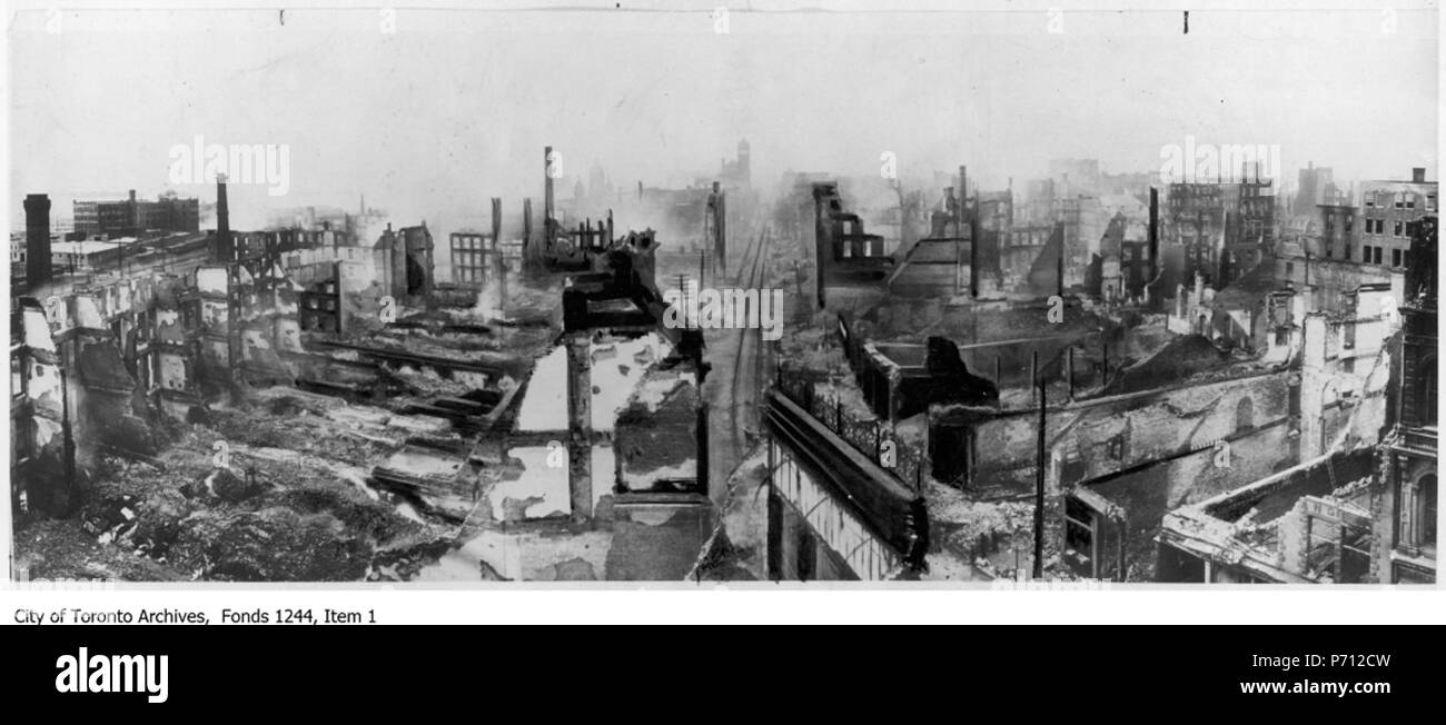 Englisch: Toronto Feuer Ruinen, Front Street Blick nach Westen von der Yonge Street. 1904; 2011-03-01 1 1904 Toronto Fire f 1244 It 0001 Stockfoto