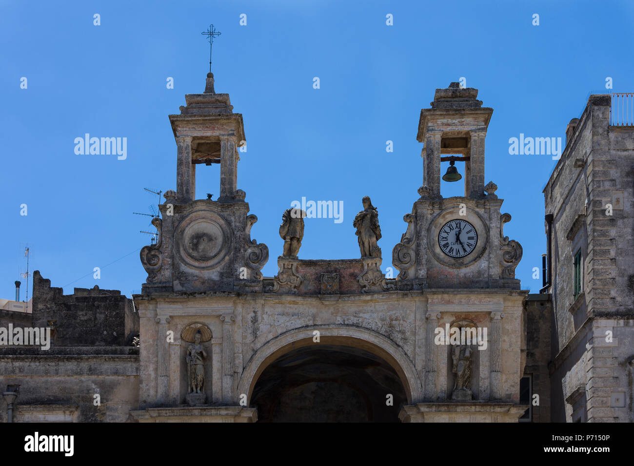 MATERA, Italien, 12. August 2017 - Das alte Gebäude der alten Palast von sedile Die wichtigsten Gebäude auf dem Platz. Stockfoto