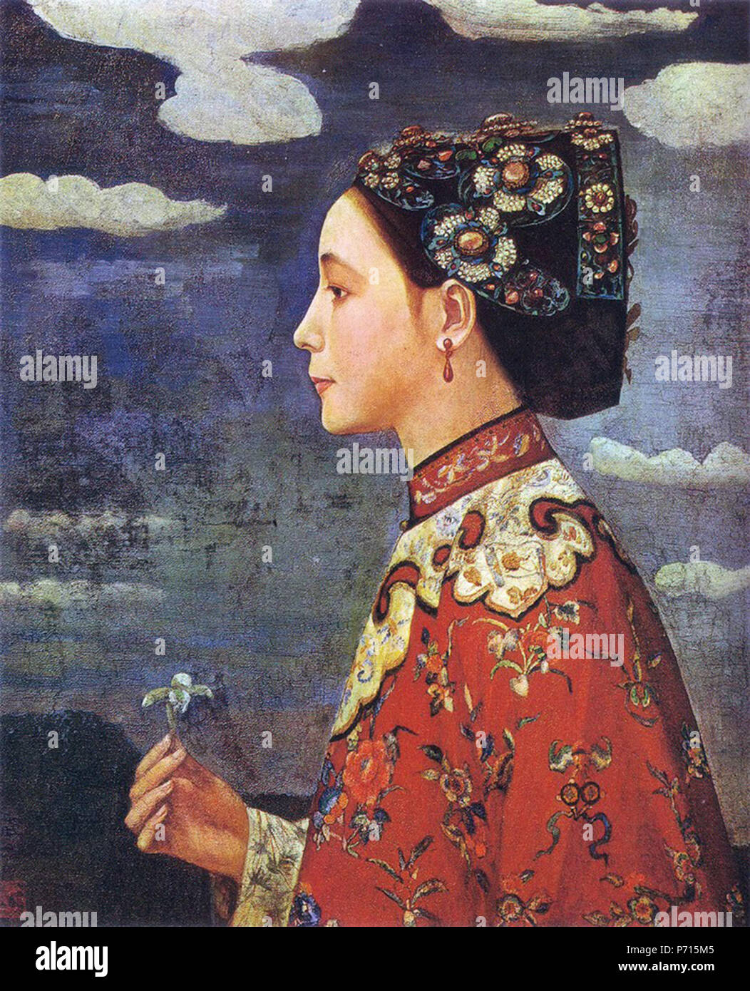 Englisch: Die Orchidee, von fujishima Takeji 日本語: 芳恵 藤島武二筆. Vor 1943 21 Hokei von fujishima Takeji Stockfoto