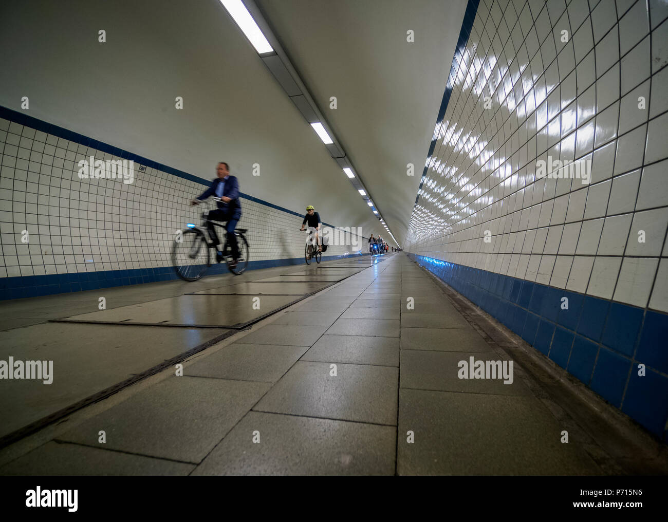 Fußgängertunnel von St. Anna unter der Schelde, Antwerpen, Belgien, Europa Stockfoto