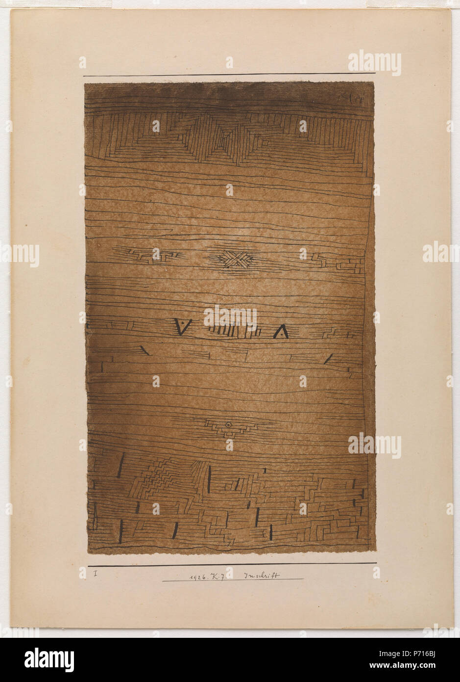 Paul Klee Inschrift (Inschrift) 36 GUGG Inschrift Stockfoto