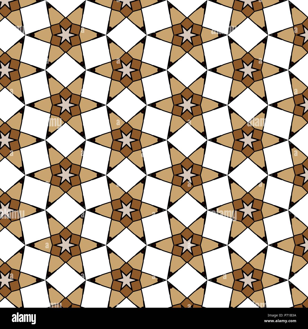 Primitive geometrische retro Muster mit Ziegelsteinen und Mosaik. Braune und Rote Ziegel vintage Mauerwerk für Designs. Stock Vektor