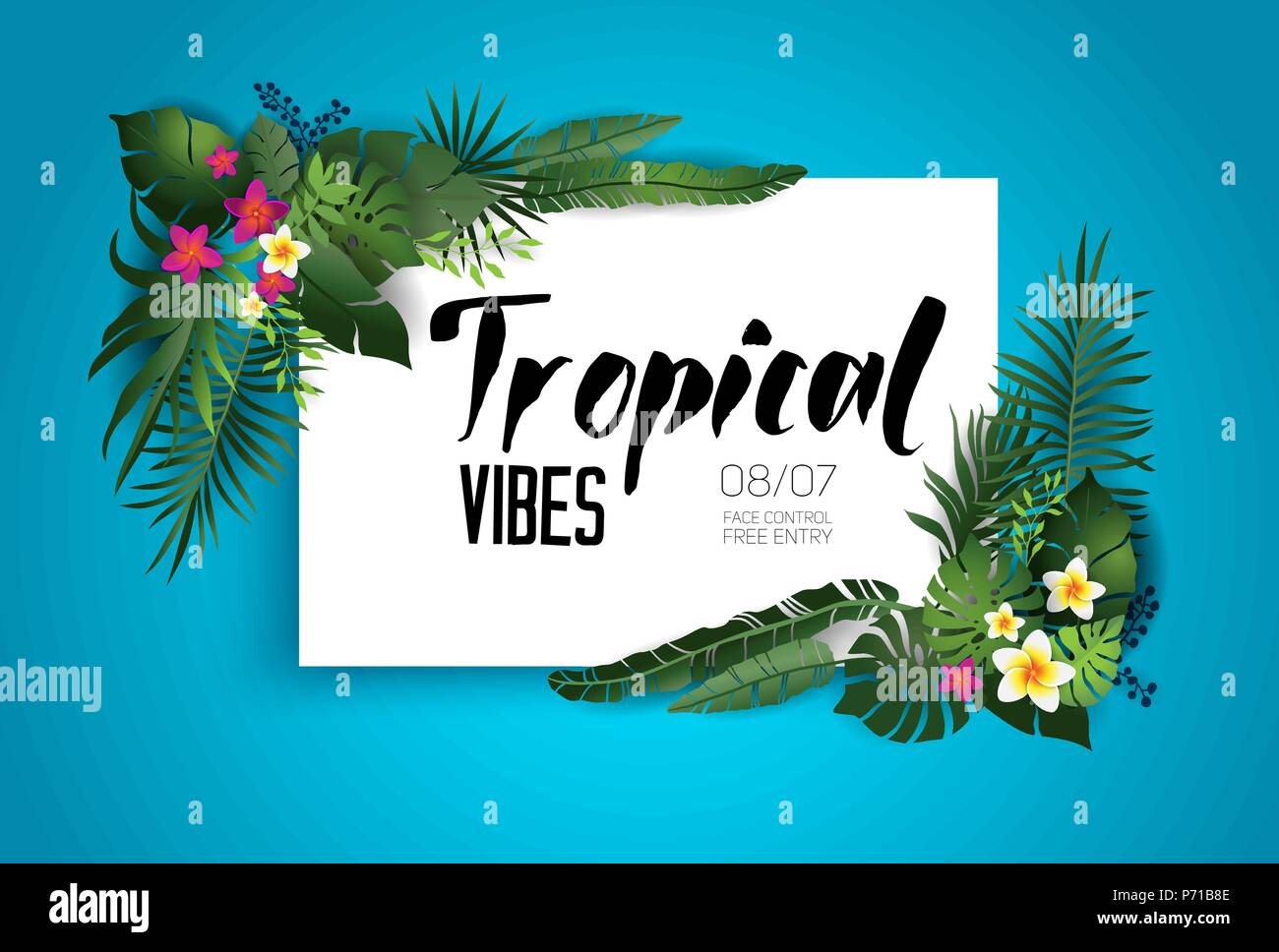 Tropic vibes Karte Stock Vektor