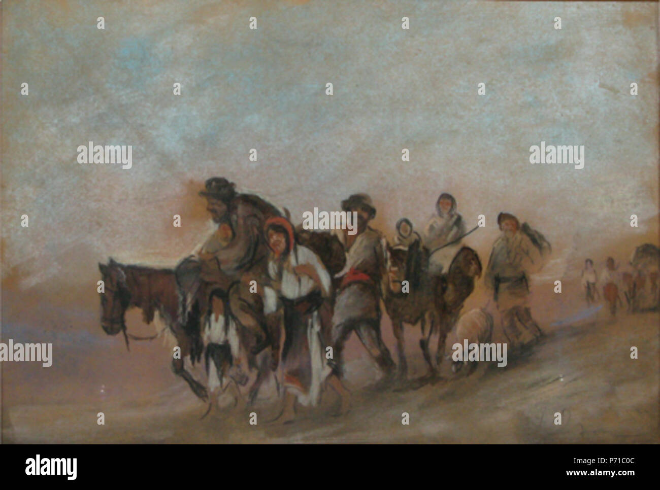 Englisch: Ion Marinescu Vâlsan - in bejenie, Pastell/semnat dreapta hârtie, Jos, 23 x 32,5 cm. . Datum unbekannt 144 Ion Marinescu Valsan-In bejenie Stockfoto