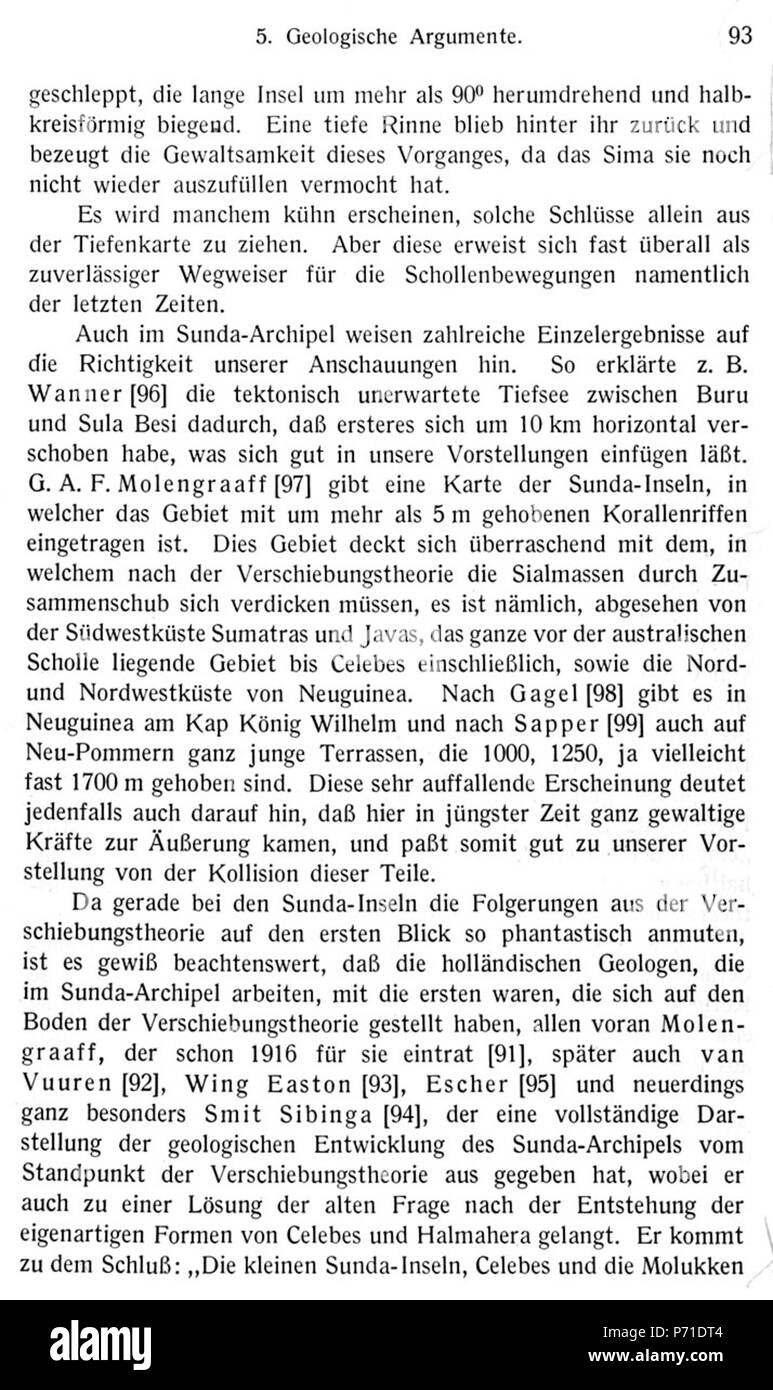 . Entstehung der Kontinente und Ozeane N/A31 De Wegener Kontinente 093 Sterben Stockfoto