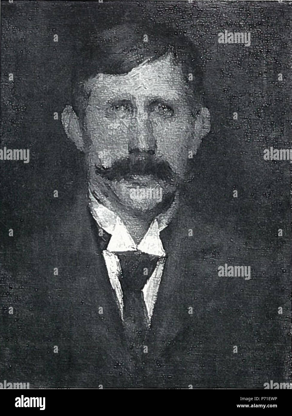 157 Lovis Corinth BC 14 Porträt Herr Fehleisen 1883 sw Stockfoto