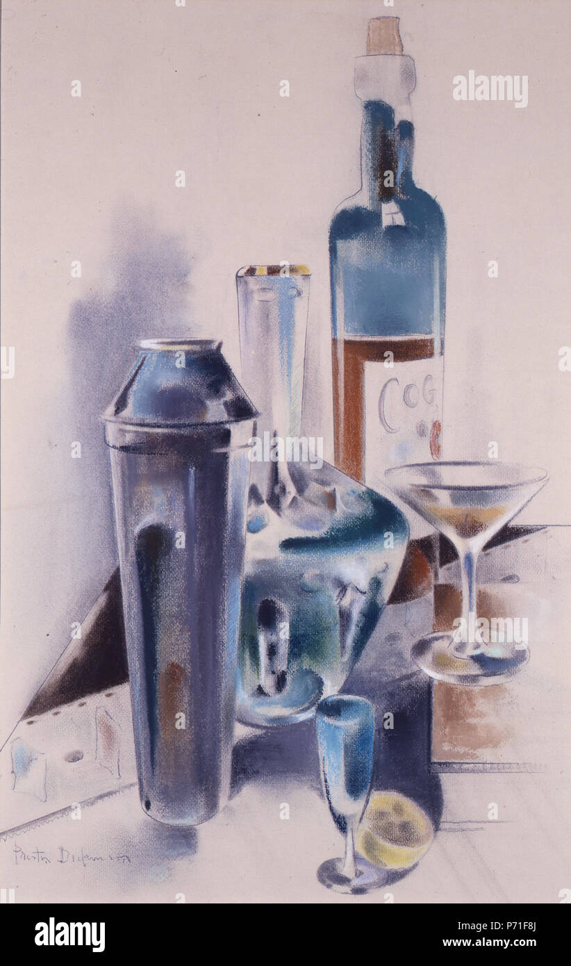 Englisch: Gastfreundschaft von Preston Dickinson, 1925, Pastell auf Papier, 21 1/4 x 13 1/2 in. (53.98 x 34.29 cm), Columbus Museum für Kunst. 1925 33 Gastfreundschaft von Preston Dickinson, Pastell, Columbus Museum der Kunst Stockfoto