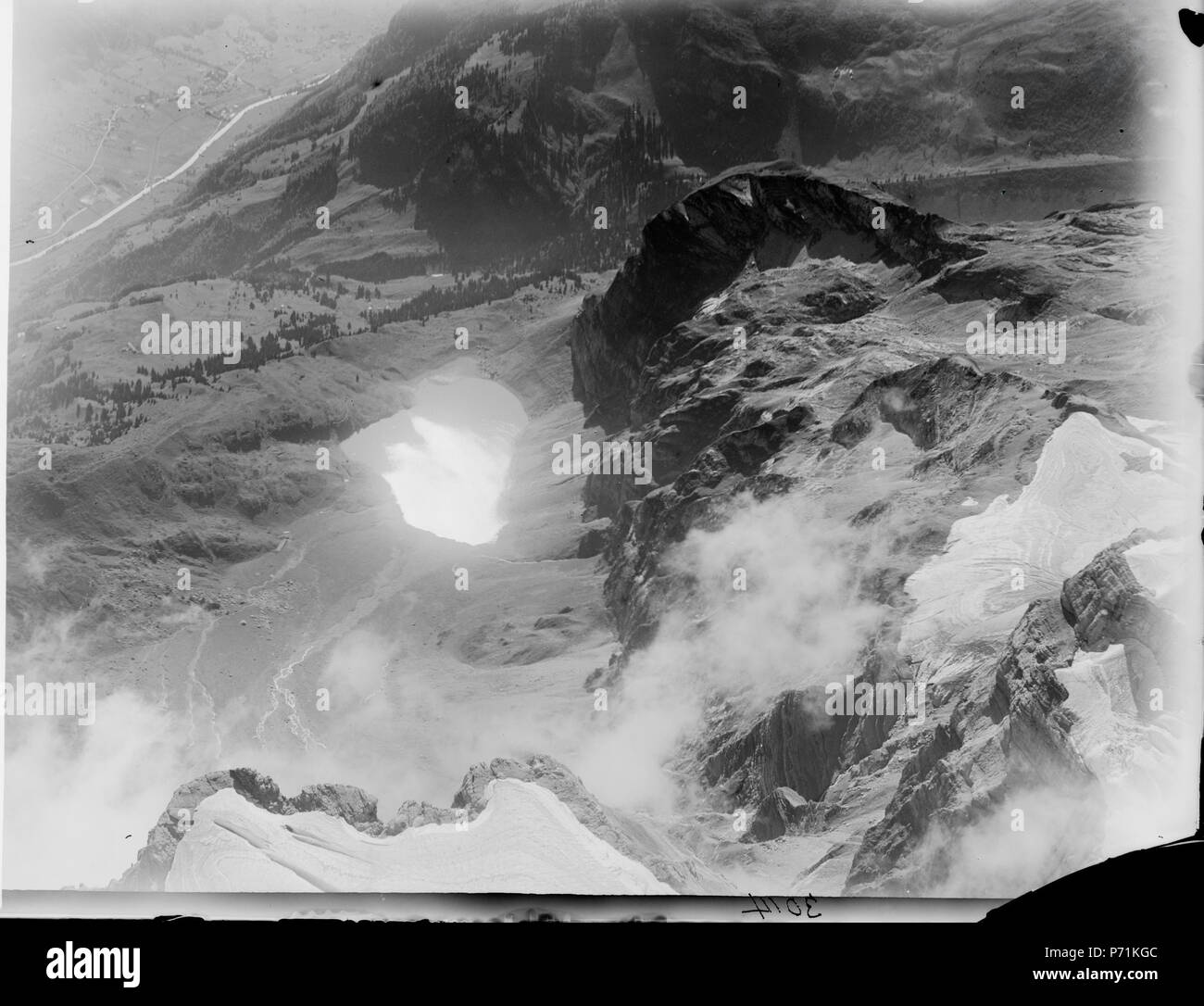 52 ETH-BIB-Bächistock, Oberblegisee, Linthal aus 3500m - Inlandflüge - LBS MH 01-003014 Stockfoto