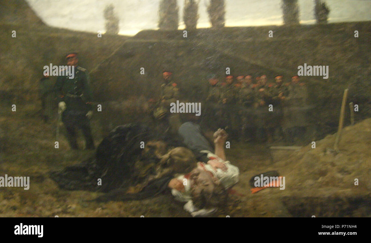 . Englisch: Szene des Schießens der Aufständischen auf Hügeln der Zitadelle. Polski: Schenna rozstrzelania powstańca na stokach cytadeli vor 1924 211 Schießen von Aufständischen Stockfoto