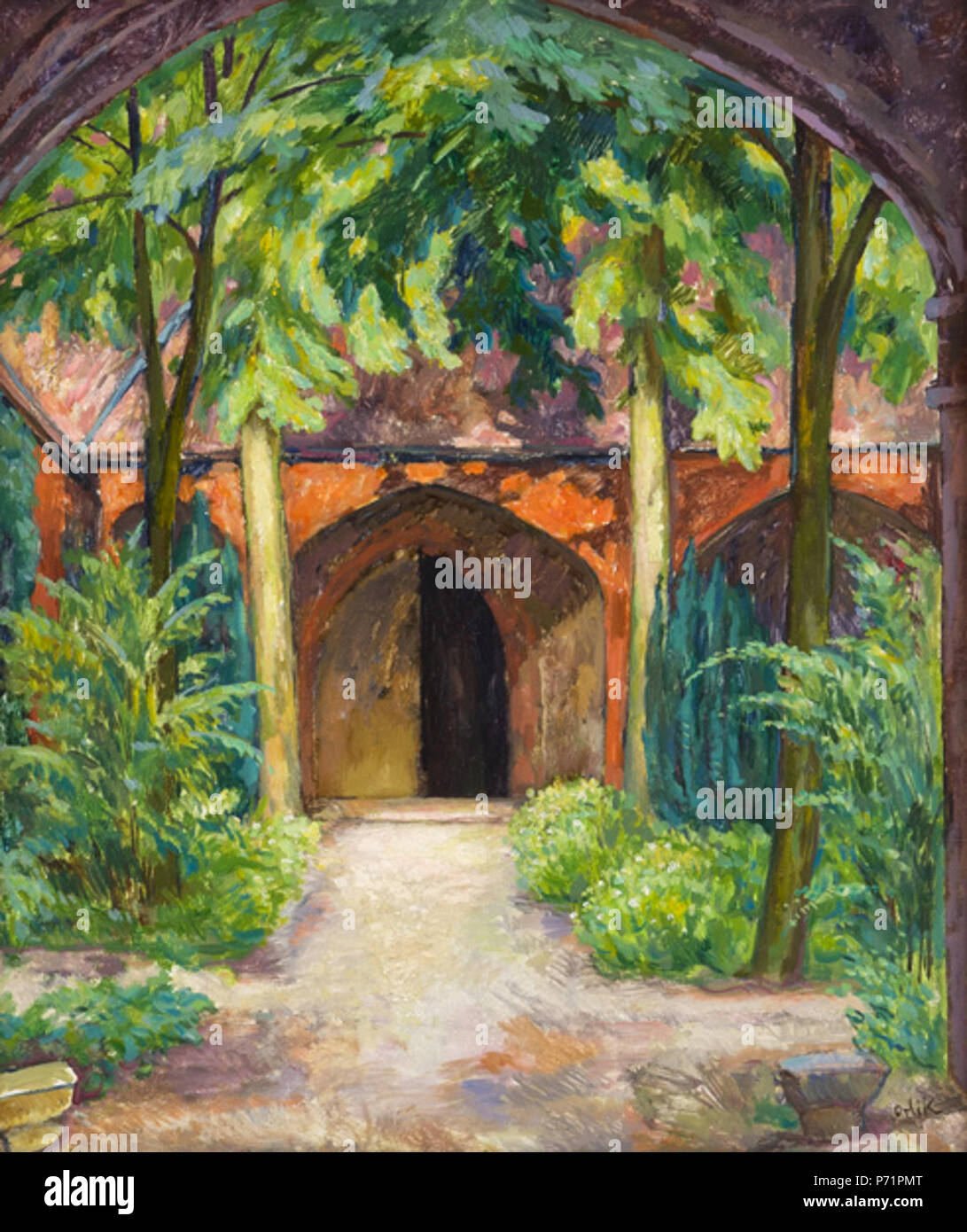 38 Emil Orlik - Das Zámecká zahrada Stockfoto