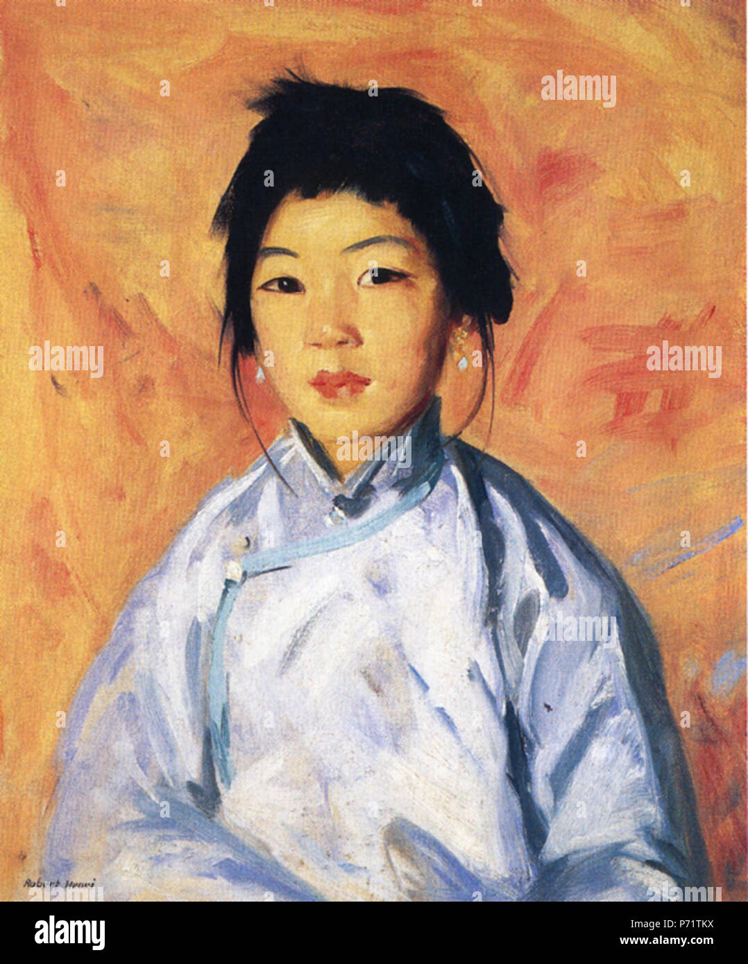 Deutsch: "Tam Gan", Öl auf Leinwand, von der Amerikanischen Ashcan school Künstler Robert Henri. Mit freundlicher Genehmigung der Albright-Knox Art Gallery. . 1914 220 Tam Gan Robert Henri 1914 Stockfoto