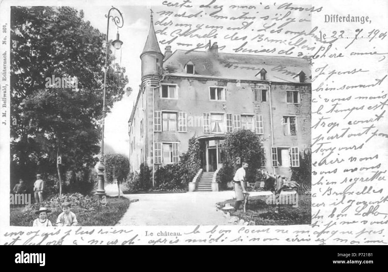 12 Differdange - Le Château, Foto von J.M. Bellwald, N° 302 Stockfoto