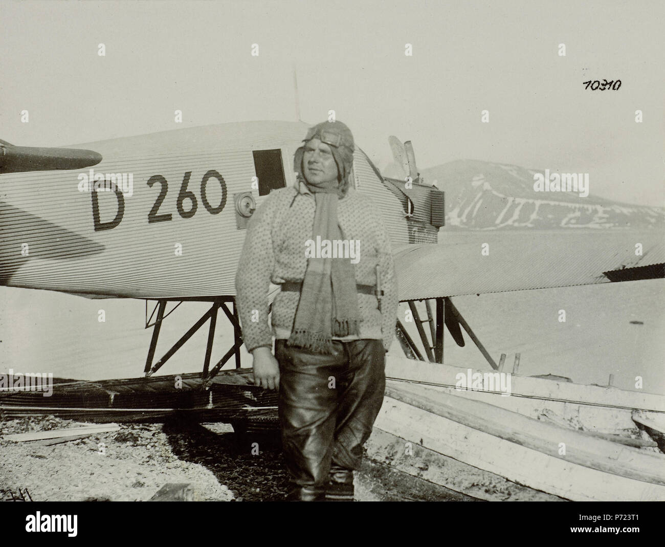 Junkers F 13 W D260, spitzbergen-expedition 5.-8. Juli 1923 17 Bilder vom Spitzbergenflug, Arthur Neumann, W. Mittelholzer Stockfoto