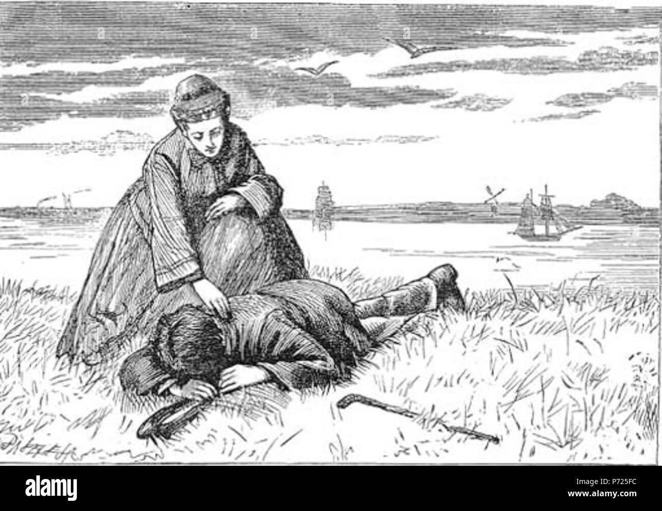 Englisch: Kapitel 17, Biddy komfort Pip auf der Sümpfe, durch F.A. Fraser Français: Kapitel 17, Biddy réconforte Pip dans les Marais, par F.A. Fraser. 6. März 2004 1 (Kap. 17) Dann streichelte sie sanft meine Schulter Stockfoto