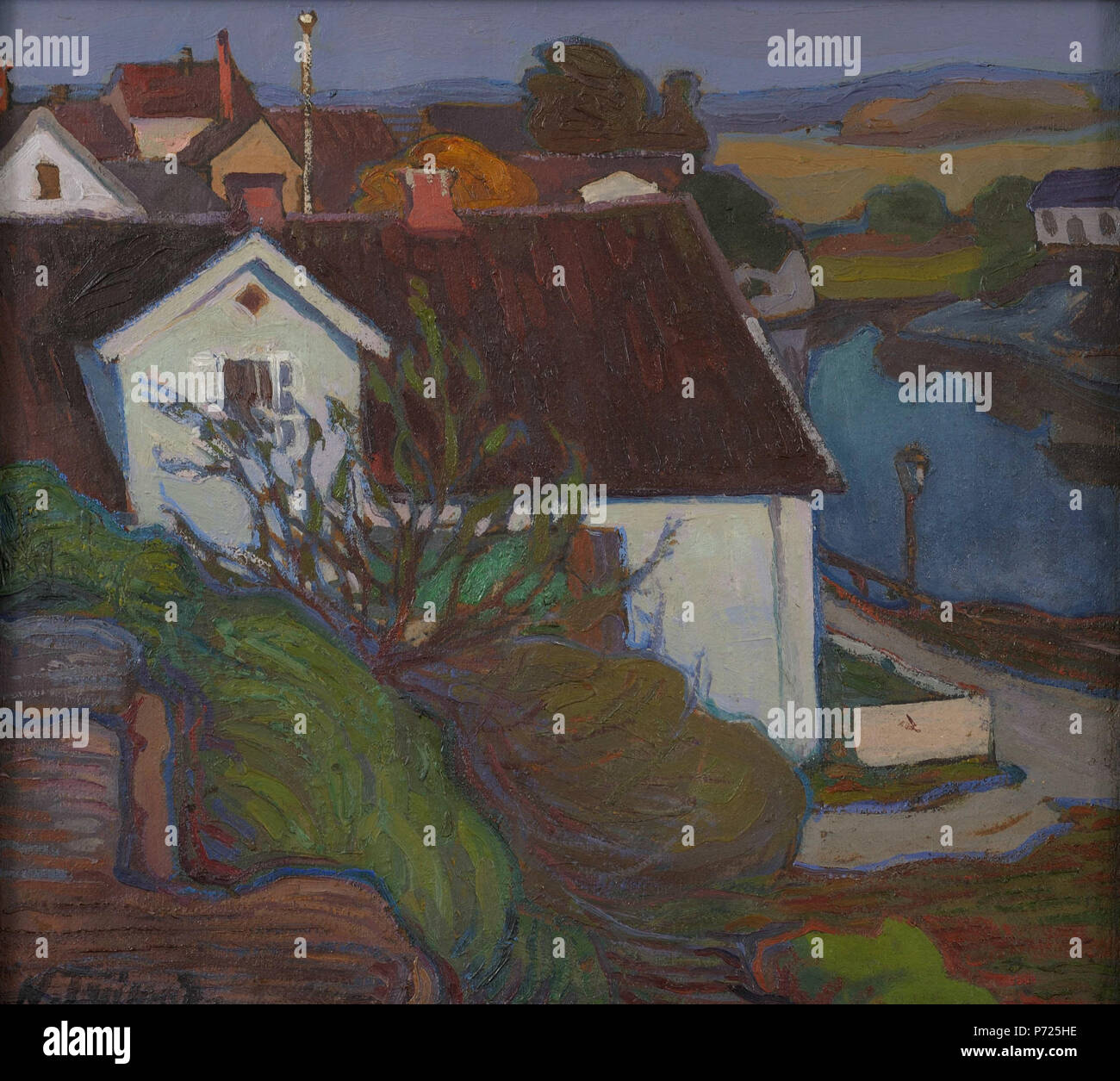 44 NIKOLAI TRIIK Väikelinna vaade 1905-1909 Stockfoto