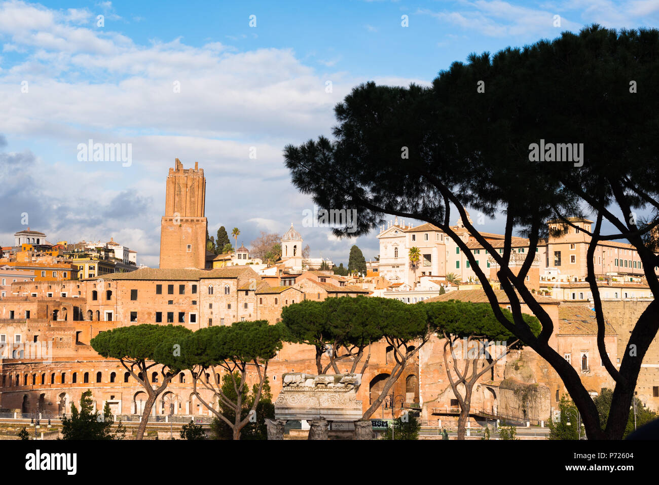 Das antike Rom Skyline der Stadt mit dem Forum Romanum und Markt, Rom ...
