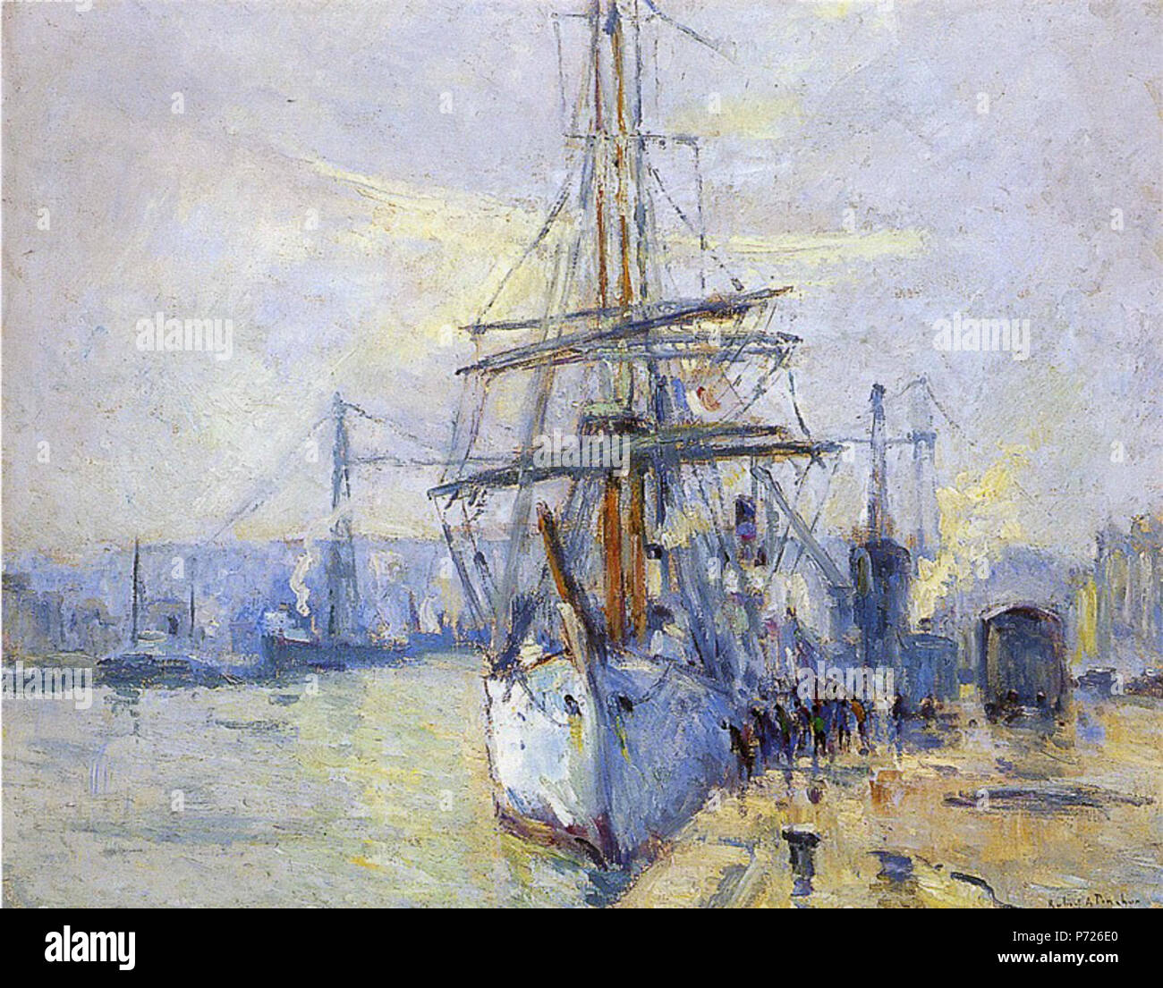 44 Robert Antoine Pinchon, 1935, "Le Pourquoi Pas" dans le Port de Rouen, Öl auf Leinwand, 61 x 50 cm, Musée des Beaux-Arts de Rouen Stockfoto