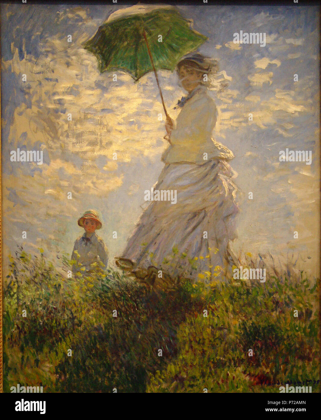Englisch: Frau mit Sonnenschirm Français: Femme avec un-Sonnenschirm 1875  166 Monet Regenschirm Stockfotografie - Alamy